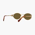 Miu Miu Eyewear Logo Round-frame Sunglasses Gold
