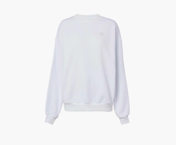 Alo Yoga Accolade Crew Neck Pullover White 