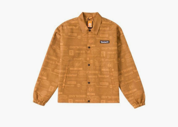 Timberland Letter Pattern Full Print Windbreaker Jacket Wheat 