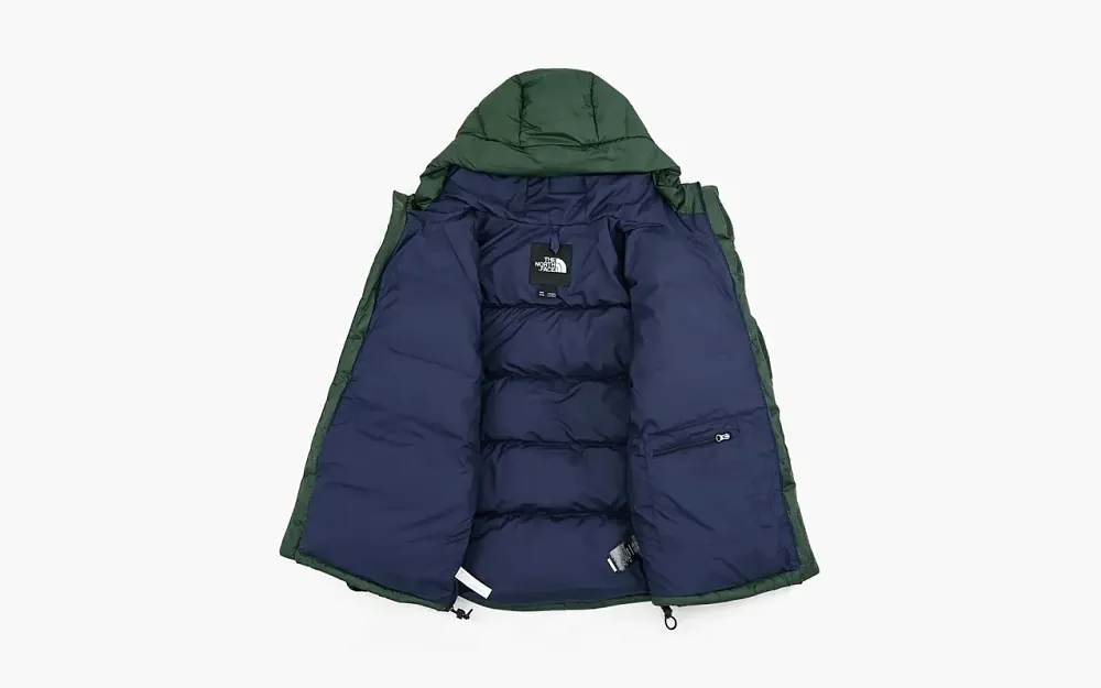 The North Face Himalayan Series Stitched Logo Printed Zipper Parka Green