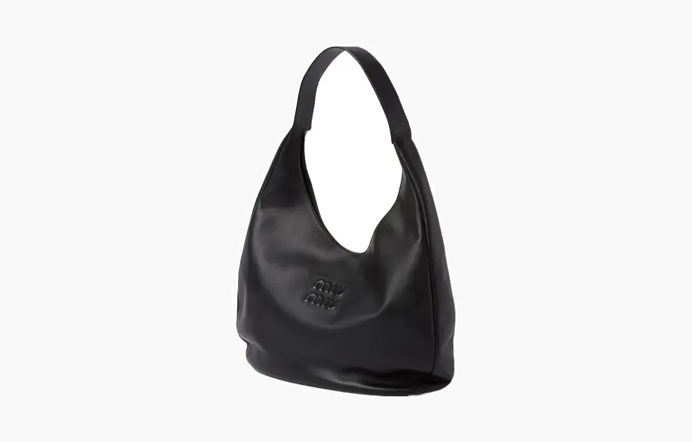 Miu Miu Leather Hobo Bag Black