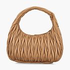 Miu Miu Wander Matelasse Nappa Leather Hobo Bag Caramel