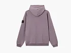 Stone Island Malfile Fleece Old Effect Hooded Sweatshirt Purple Grey