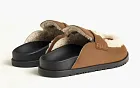 Hermes Go Mule Smoky Brown / Ecru
