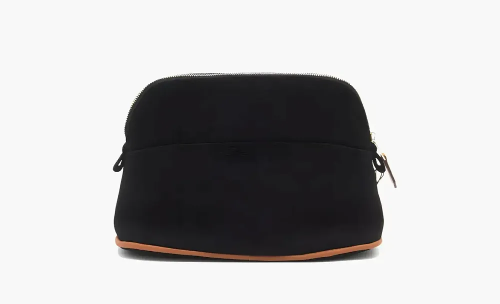 HERMES Bolide Canvas Bowling Bag Canvas Bag Storage Bag Black