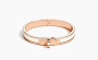 HERMES Enamel Rose Gold-Plated Metal Bangles "White" 