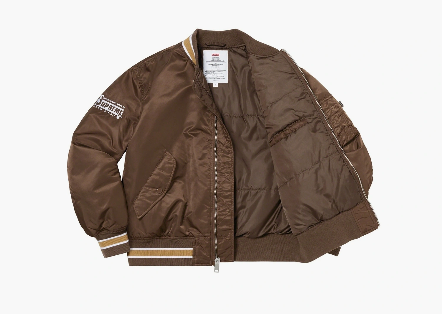 Supreme Second To None MA-1 Jacket Brown  Supreme Second To None MA-1 Jacket Brown
