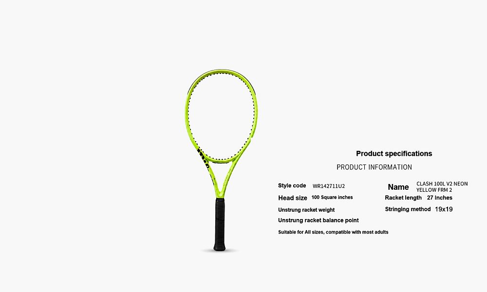 Wilson Clash V2 280g Tennis Racket Neon Yellow