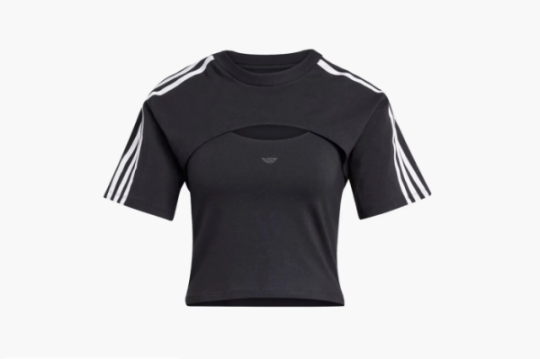 Adidas Originals Cutout Cali Tee  Black / White  Adidas Originals Cutout Cali Tee  Black / White