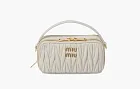 Miu Miu Matelassé Bandoliera Handbag White