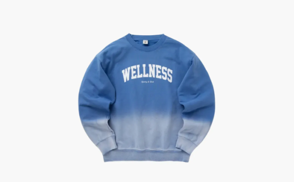Sporty & Rich Wellness Ivy Crewneck Dip Dye Cornflower Blue 
