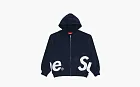 Supreme Big Logo Zip Up Hooded Sweatshirt Navy