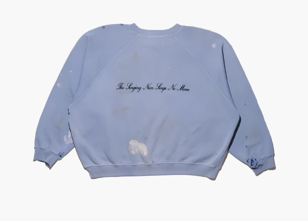 Enfants Riches Déprimés Singing Nun Raglan Crewneck Sweatshirt Blue  Enfants Riches Déprimés Singing Nun Raglan Crewneck Sweatshirt Blue