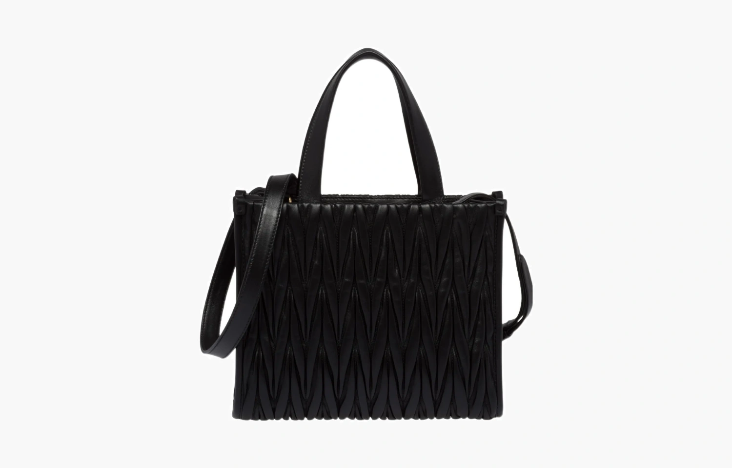 Miu Miu Materasse Quilted Nappa Leather Tote Bag "Black" 