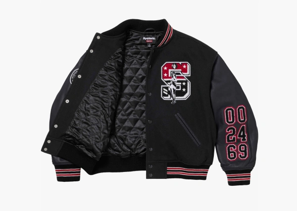 Supreme x Hysteric Glamour Varsity Jacket Black 
