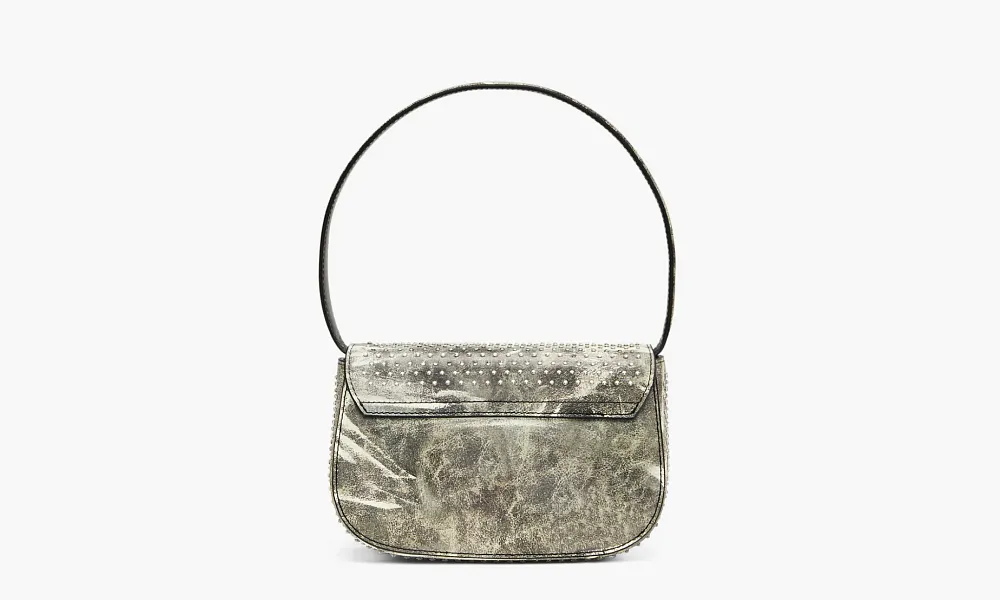 Diesel 1DR Shoulder Bag Crystal Leather Military Green