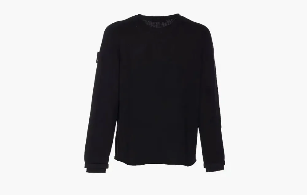Premiata Solid Crew Neck Pullover Long Sleeve Knit Black