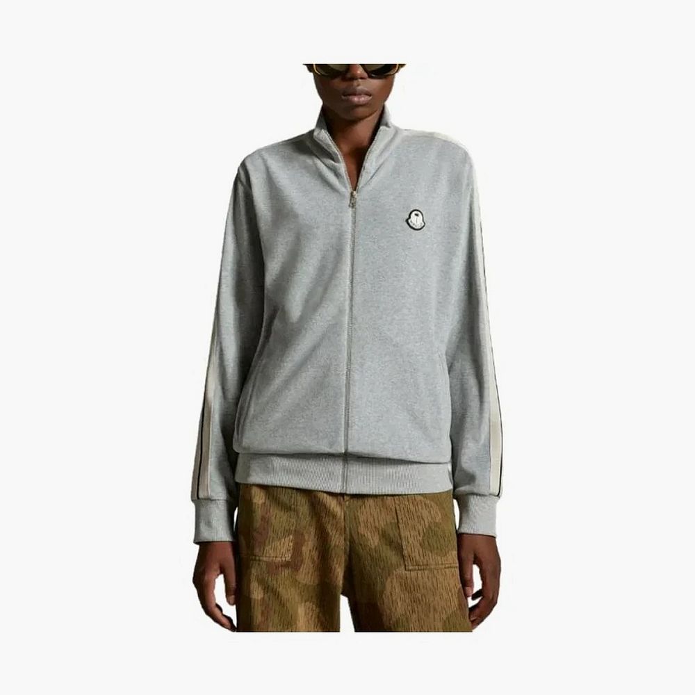 Moncler x Palm Angels Chenille Zip-Up Sweatshirt Grey
