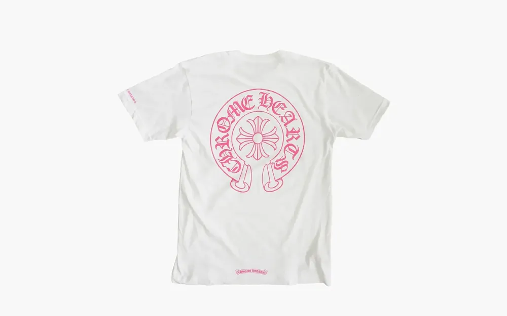 Chrome Hearts Short T-Shirt with Horseshoe Buckle White