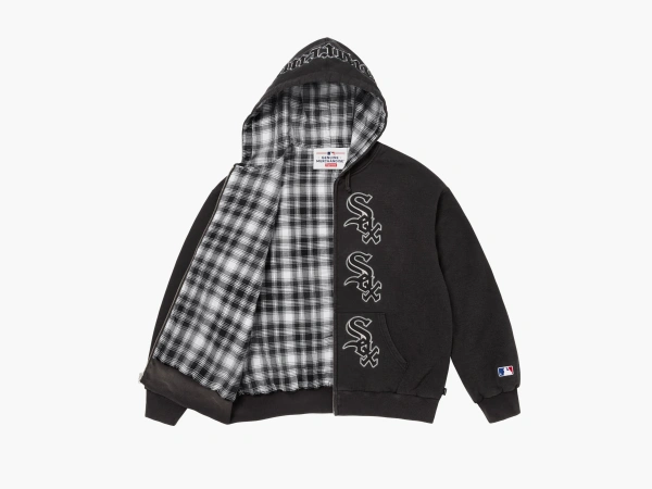 Supreme x Chicago White Sox Zip Up Hooded Sweatshirt Black 
