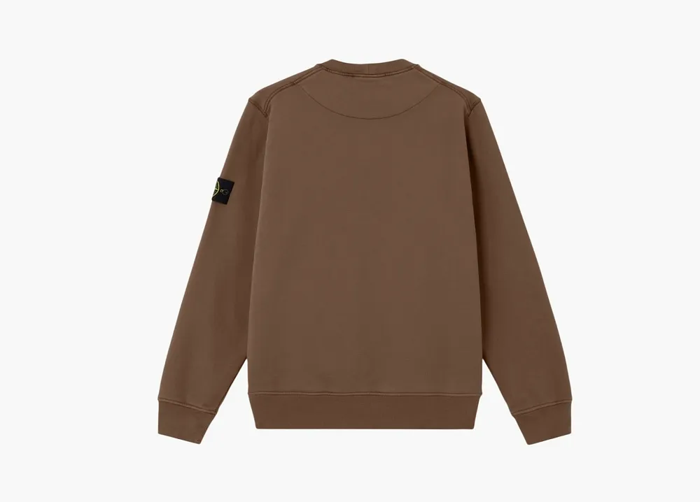 Stone Island Organic Cotton Fleece Crewneck Sweatshirt Umber