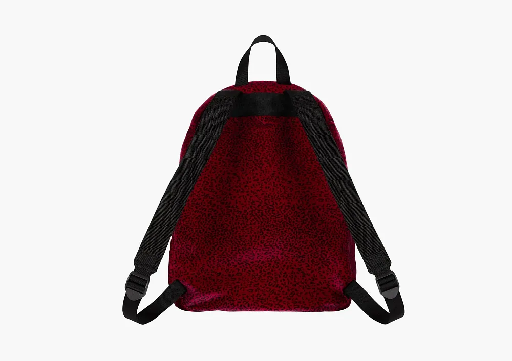 Supreme Velvet Backpack Red Leopard