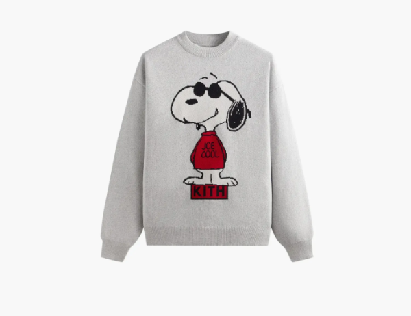 Kith For Peanuts Joe Cool Crewneck Sweater Light Heather Grey 