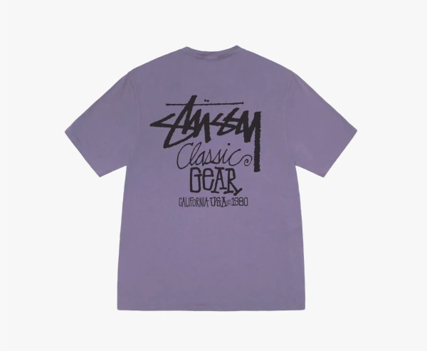 Stussy Classic Gear Pigment Dyed Tee Grape  Stussy Classic Gear Pigment Dyed Tee Grape