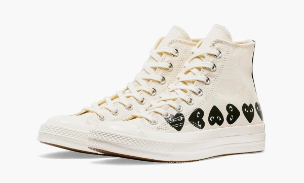 Comme des Garcons Play x Converse Chuck 70 High Multi Heart - Milk Black 