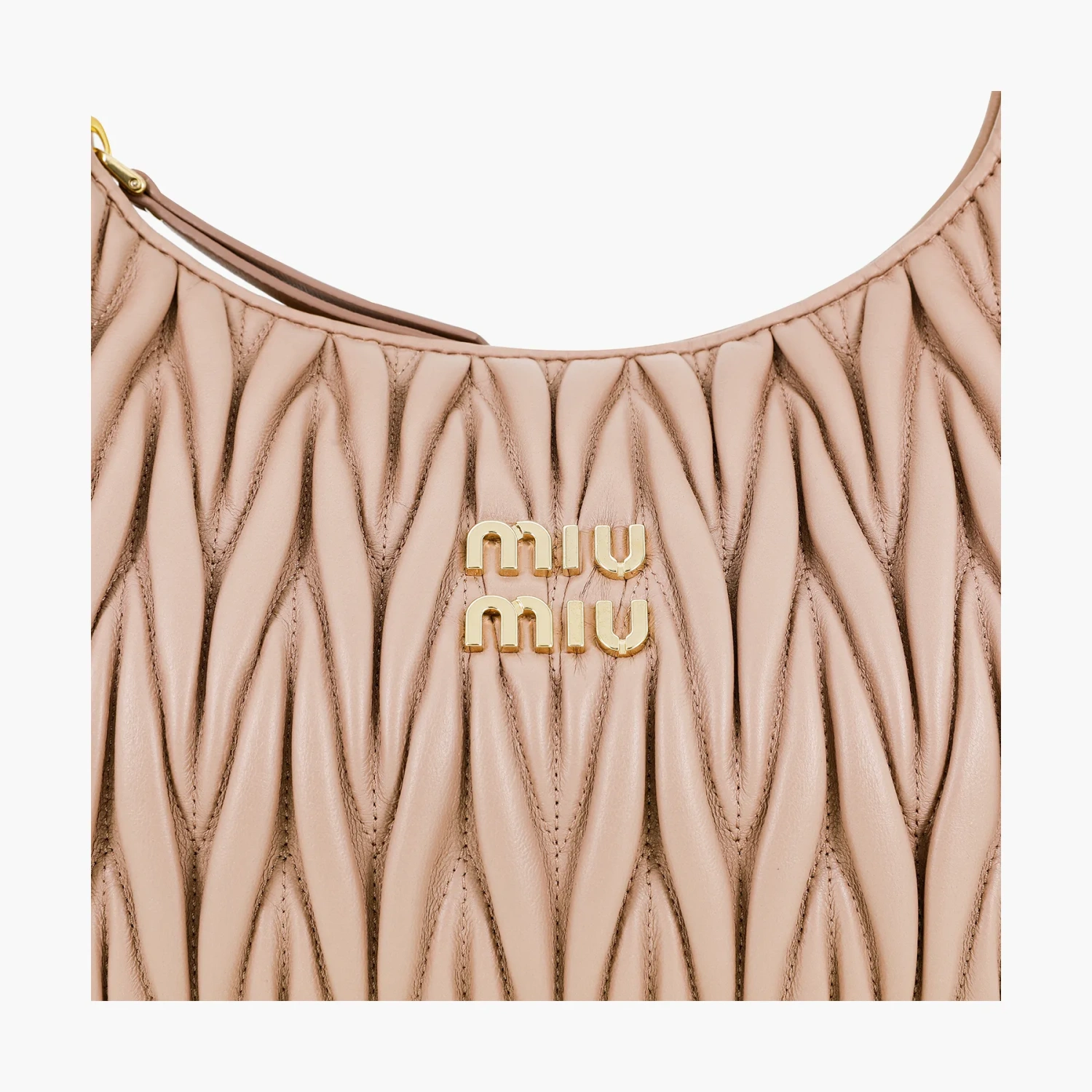 Miu Miu Wander matelassé nappa leather hobo bag "Cameo" 