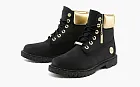 Timberland Heritage 6 Inch Waterproof Boots WMNS Black Nubuck With Gold