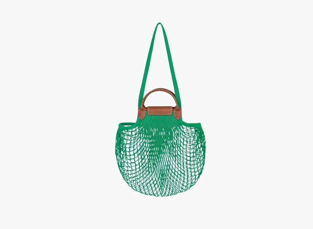 Longchamp Le Pliage Filet Top Handle Bag  Green