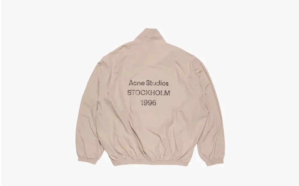 Acne Studios Logo Zipper Jacket Beige