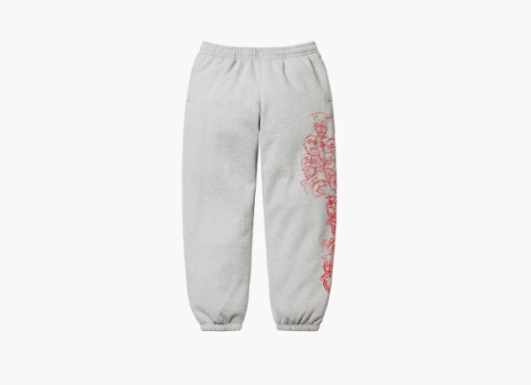 Supreme  Pitbulls Embroidered Sweatpant  Heather Grey 