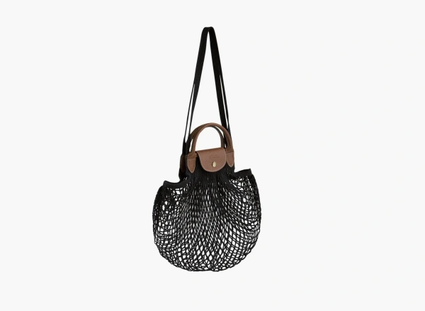 Longchamp Le Pliage Filet Top Handle Bag  Black 