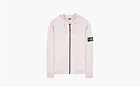 Stone Island Brushed Cotton Full Zip Hoodie Pink