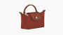 Longchamp Le Pliage Green Handle Pouch "Chestnut" 