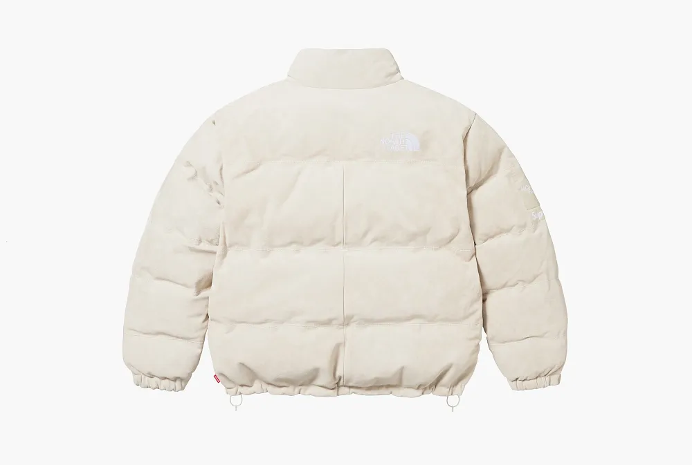 Supreme x The North Face Suede Nuptse Jacket Stone