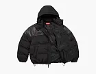 Supreme Leather Yoke Puffer Jacket Black