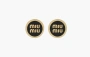 Miu Miu Enameled Metal Earrings Black 