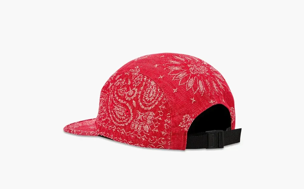 Supreme Bandana Jacquard Denim Camp Cap Red