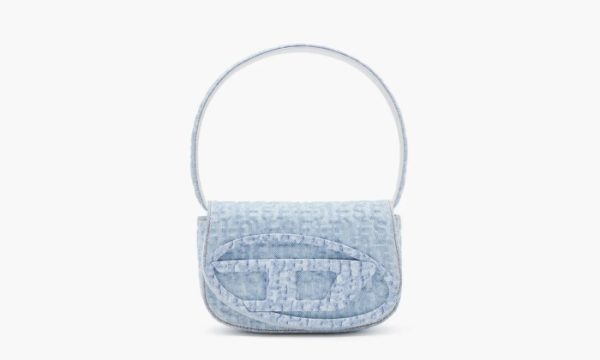 Diesel 1DR Shoulder Bag Monogram Denim Light Blue 