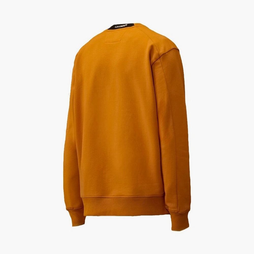 C.P. Company Diagonal Raised Fleece Crewneck Lens Sweatshirt Desert Sun - Orange