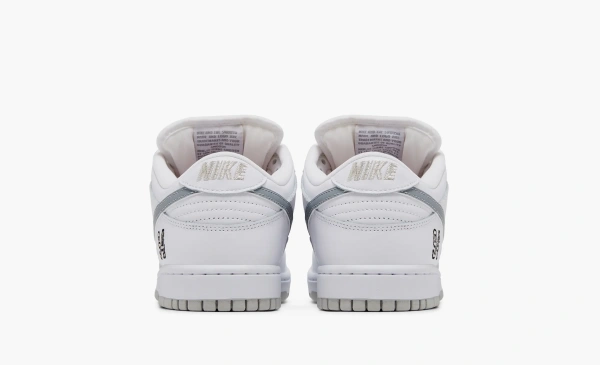 Nike Dunk Low SB x Supreme White Metallic Silver 