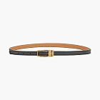 Amazona Smooth Calfskin Leather Padlock Belt Black/Gold