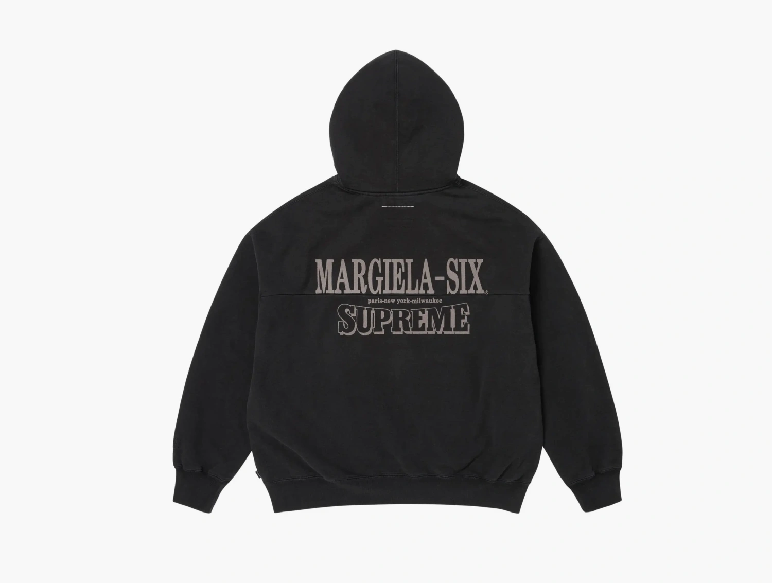 Supreme x MM6 Maison Margiela Eagle Zip Up Hooded Sweatshirt Black 