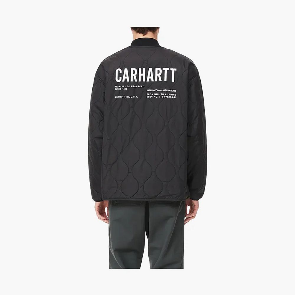 Carhartt WIP Quilted Liner Jacket Black Back Logo
