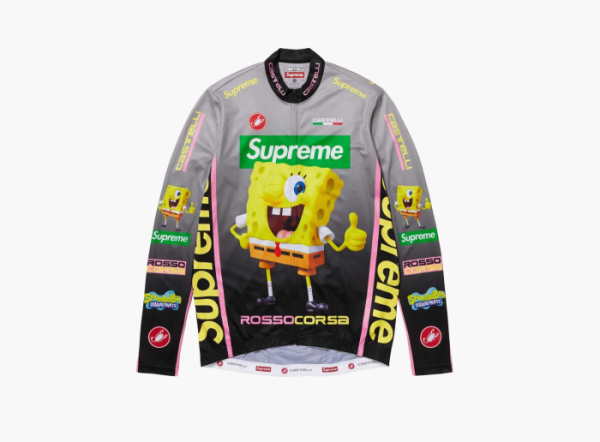 Supreme SpongeBob SquarePants x Castelli  L/S Cycling Jersey  Black 