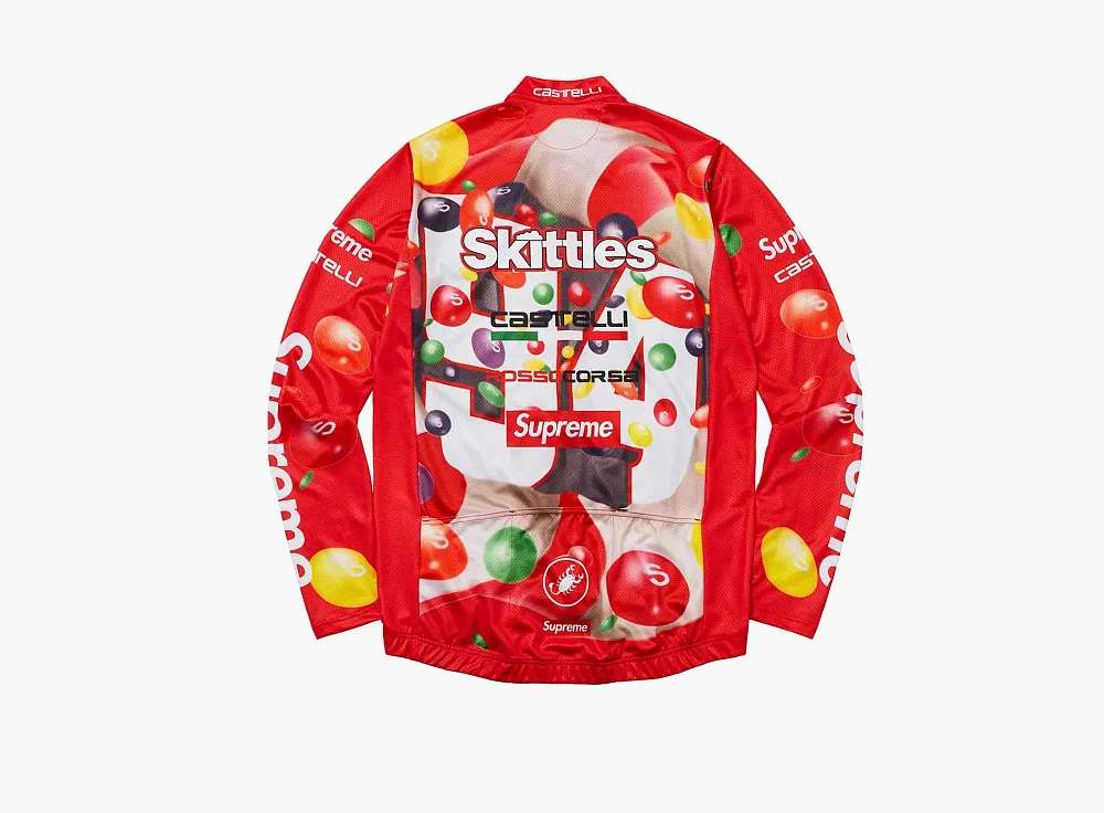 Supreme x Skittles x Castelli L/S Cycling Jersey Red