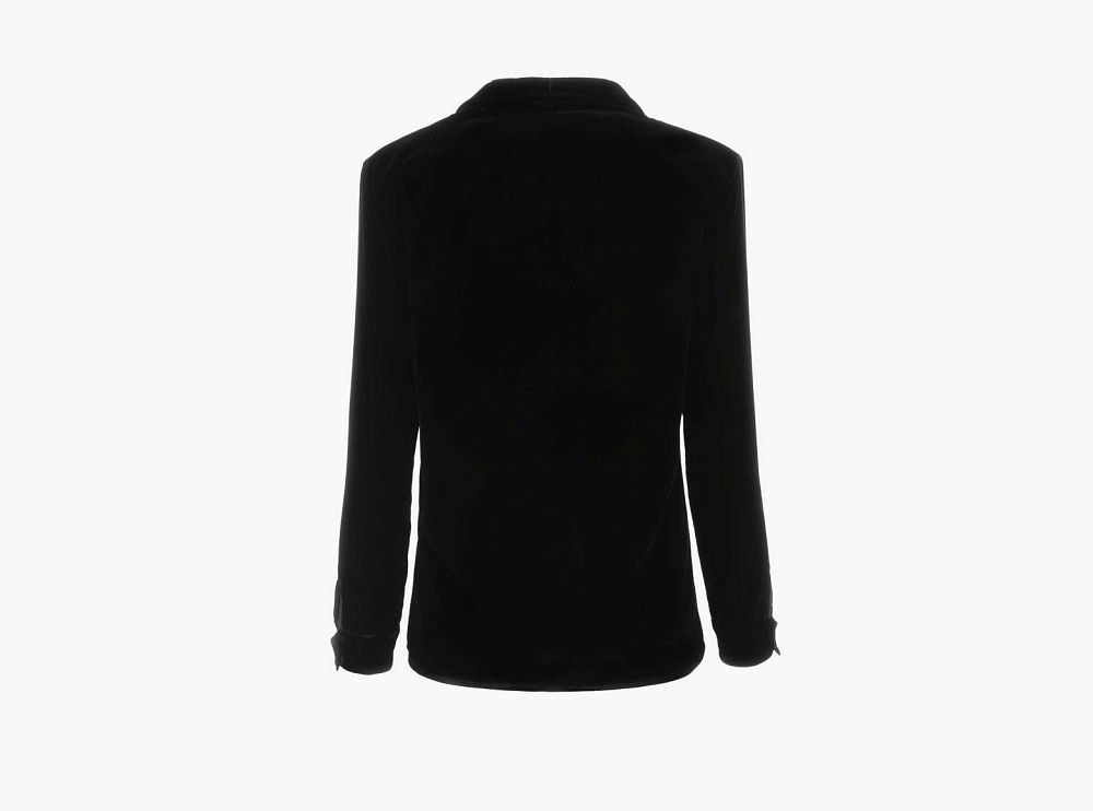 Saint Laurent Velvet Blouse Black
